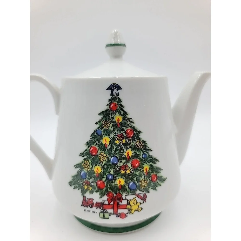 VTG Mount Clemens Christmas Tree‎ Teapot Made in Japan Mint Condition 7